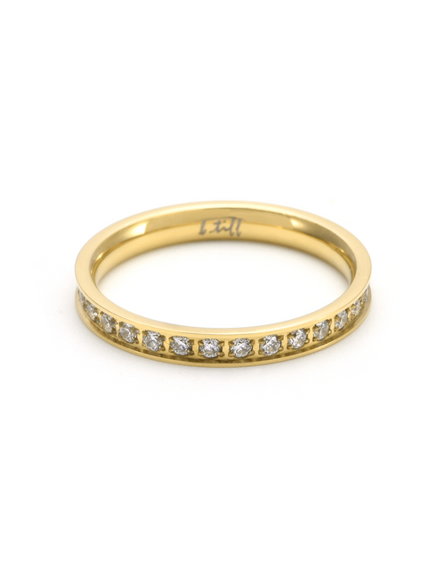 Load image into Gallery viewer, RG111G B.Tiff Gold Stacking .01 ct Eternity Ring [Thin Band] by B.Tiff New York
