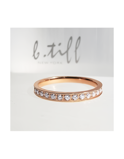 Load image into Gallery viewer, RG111RG B.Tiff Rose Gold Stacking .01 ct Eternity Ring [Thin Band] by B.Tiff New York
