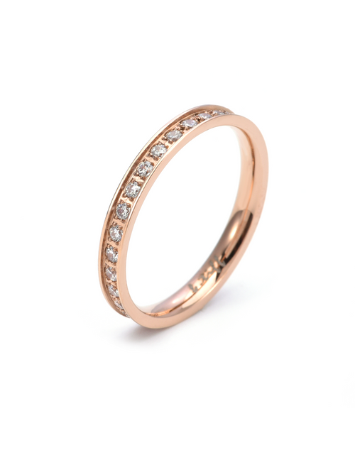 Load image into Gallery viewer, RG111RG B.Tiff Rose Gold Stacking .01 ct Eternity Ring [Thin Band] by B.Tiff New York
