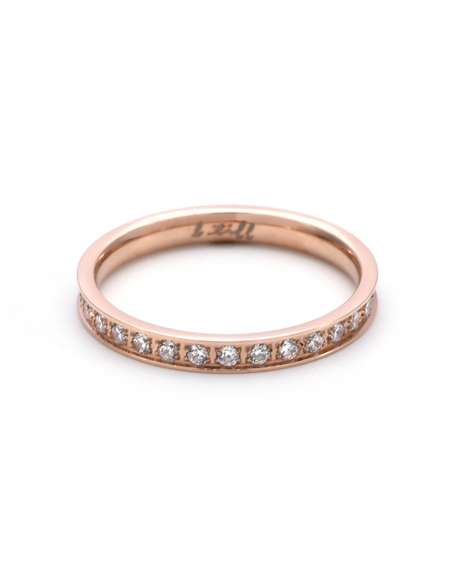 Load image into Gallery viewer, RG111RG B.Tiff Rose Gold Stacking .01 ct Eternity Ring [Thin Band] by B.Tiff New York
