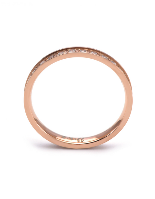 Load image into Gallery viewer, RG111RG B.Tiff Rose Gold Stacking .01 ct Eternity Ring [Thin Band] by B.Tiff New York
