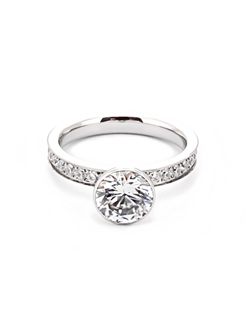 Load image into Gallery viewer, RG112W B.Tiff 2 ct Solitaire Pave Engagement Ring [Thin Band] by B.Tiff New York
