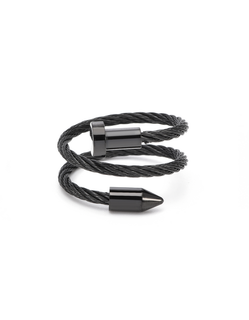 Load image into Gallery viewer, RG116B B.Tiff Black Pointe Cable Adjustable Ring by B.Tiff New York
