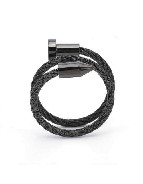 Load image into Gallery viewer, RG116B B.Tiff Black Pointe Cable Adjustable Ring by B.Tiff New York
