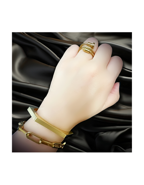 Load image into Gallery viewer, RG116G B.Tiff Gold Pointe Cable Adjustable Ring by B.Tiff New York
