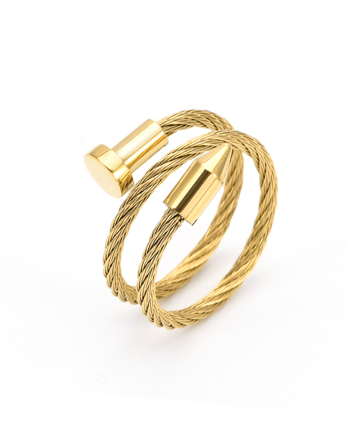 Load image into Gallery viewer, RG116G B.Tiff Gold Pointe Cable Adjustable Ring by B.Tiff New York
