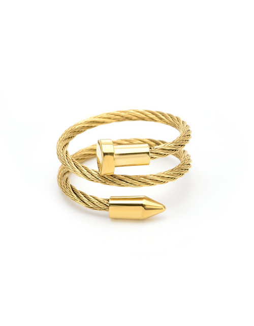Load image into Gallery viewer, RG116G B.Tiff Gold Pointe Cable Adjustable Ring by B.Tiff New York
