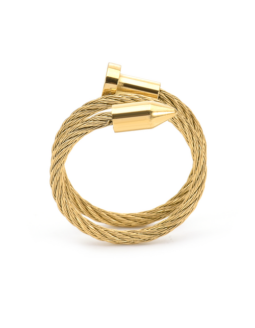 Load image into Gallery viewer, RG116G B.Tiff Gold Pointe Cable Adjustable Ring by B.Tiff New York
