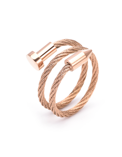 Load image into Gallery viewer, RG116RG B.Tiff Rose Gold Pointe Cable Adjustable Ring by B.Tiff New York
