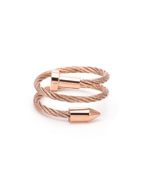Load image into Gallery viewer, RG116RG B.Tiff Rose Gold Pointe Cable Adjustable Ring by B.Tiff New York
