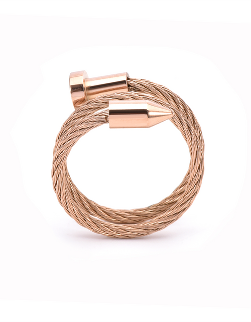 Load image into Gallery viewer, RG116RG B.Tiff Rose Gold Pointe Cable Adjustable Ring by B.Tiff New York
