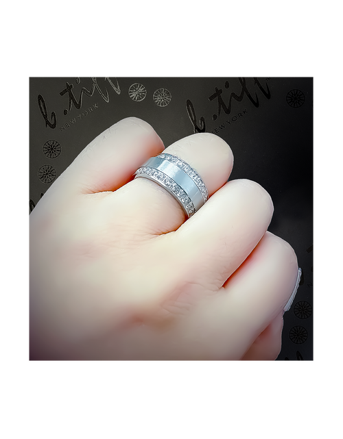 Load image into Gallery viewer, RG118W B.Tiff Offset Row Wide Eternity Ring by B.Tiff New York
