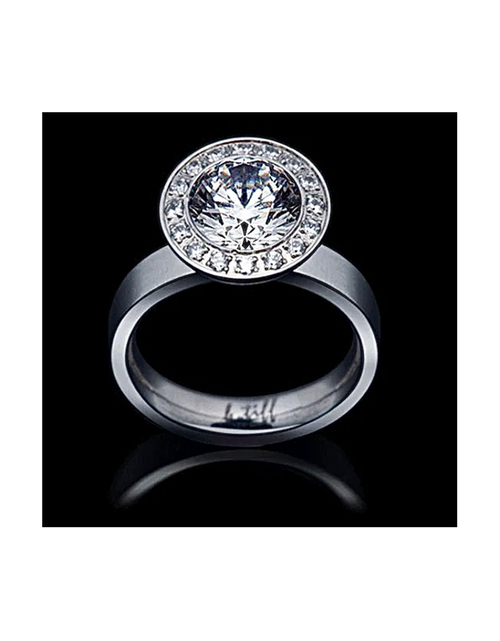 Load image into Gallery viewer, RG125W B.Tiff Aŭreolo 2 ct Round Halo Engagement Ring [Thin Band] by B.Tiff New York
