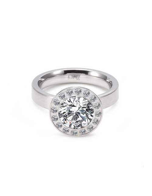 Load image into Gallery viewer, RG125W B.Tiff Aŭreolo 2 ct Round Halo Engagement Ring [Thin Band] by B.Tiff New York
