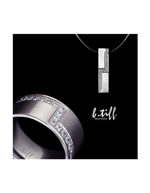 Load image into Gallery viewer, RG129W B.Tiff .02 ct Cross Body Ring [Wide Band] by B.Tiff New York
