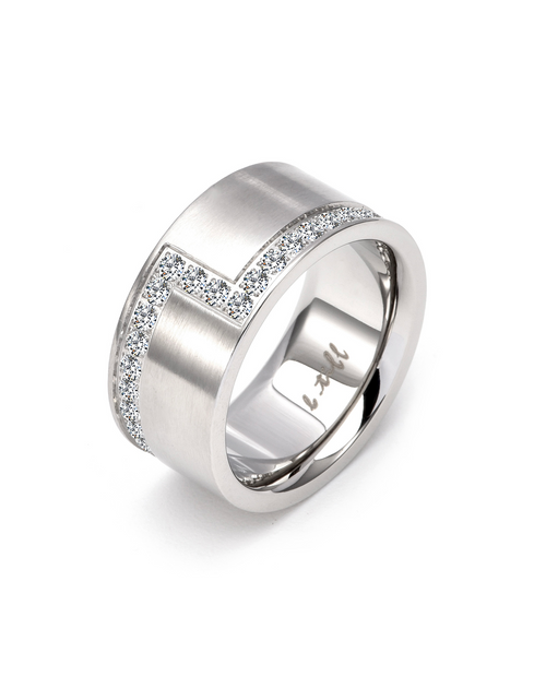 Load image into Gallery viewer, RG129W B.Tiff .02 ct Cross Body Ring [Wide Band] by B.Tiff New York

