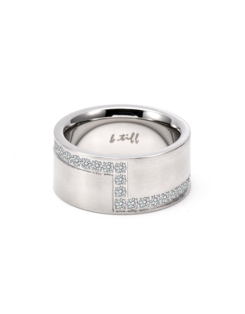 Load image into Gallery viewer, RG129W B.Tiff .02 ct Cross Body Ring [Wide Band] by B.Tiff New York
