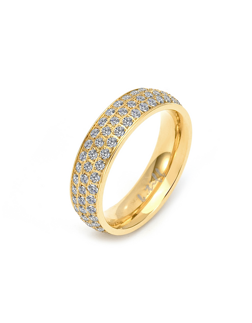 Load image into Gallery viewer, RG130G B.Tiff Gold Three-Row Eternity Ring by B.Tiff New York
