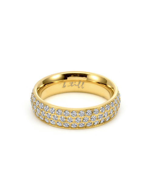 Load image into Gallery viewer, RG130G B.Tiff Gold Three-Row Eternity Ring by B.Tiff New York
