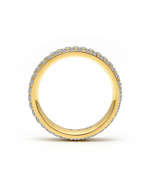 Load image into Gallery viewer, RG130G B.Tiff Gold Three-Row Eternity Ring by B.Tiff New York

