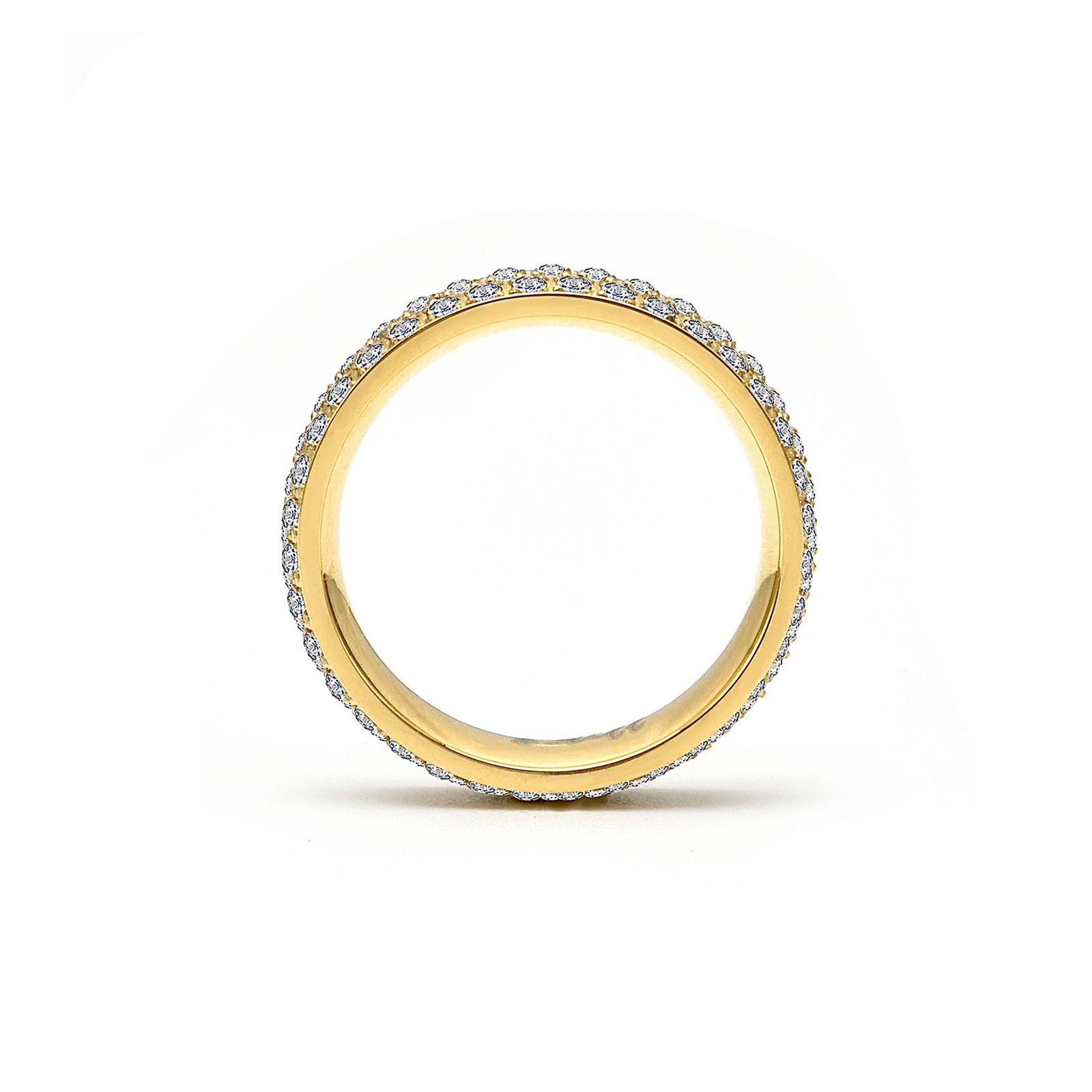 RG130G B.Tiff Gold Three-Row Eternity Ring by B.Tiff New York