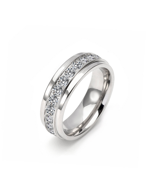 Load image into Gallery viewer, RG150W B.Tiff .02 ct Center Row Wide Eternity Ring by B.Tiff New York
