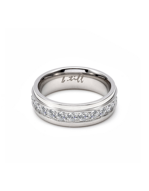 Load image into Gallery viewer, RG150W B.Tiff .02 ct Center Row Wide Eternity Ring by B.Tiff New York
