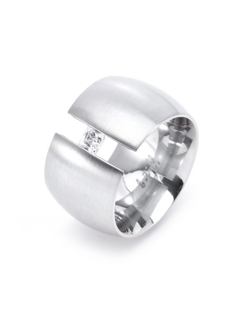 Load image into Gallery viewer, RG200W B.Tiff .5 ct Princess Cut Extra Wide Ring [Wide Band] by B.Tiff New York
