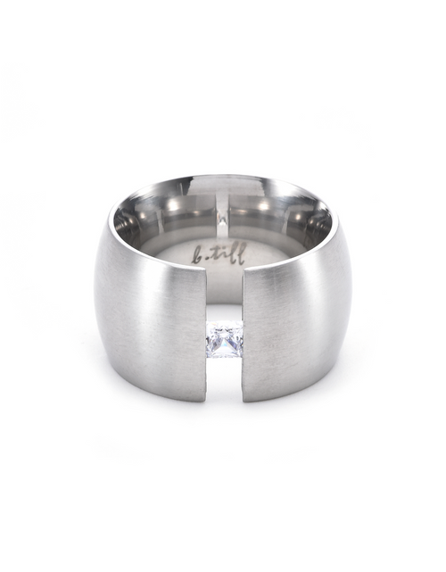 Load image into Gallery viewer, RG200W B.Tiff .5 ct Princess Cut Extra Wide Ring [Wide Band] by B.Tiff New York
