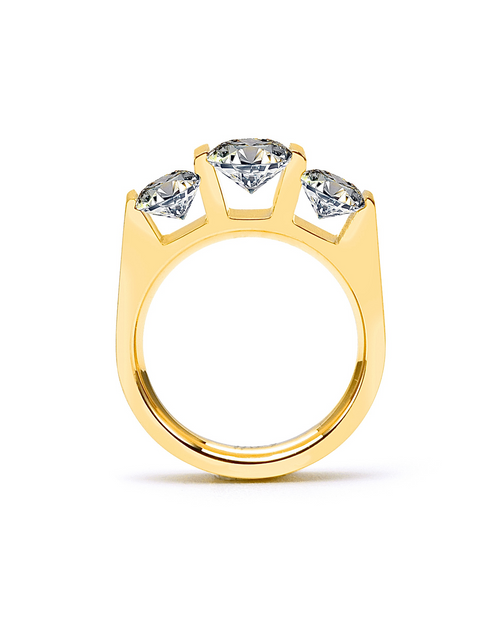 Load image into Gallery viewer, RG203G B.Tiff 18K Gold Plated 3-Stone Cushion Cut Engagement Ring by B.Tiff New York
