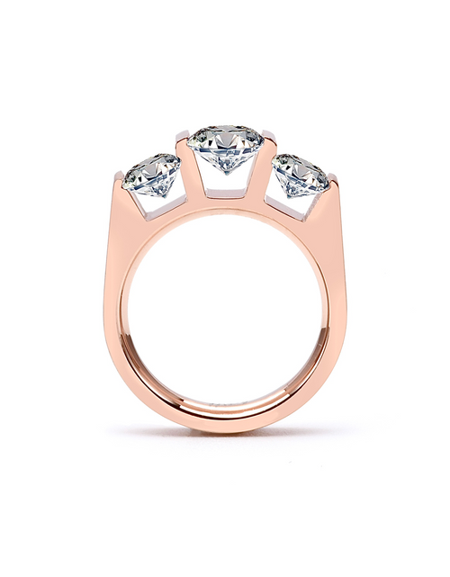 Load image into Gallery viewer, RG203RG B.Tiff Rose Gold 3-Stone Cushion Cut Engagement Ring by B.Tiff New York
