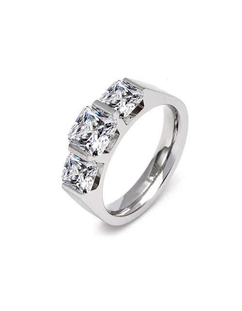 Load image into Gallery viewer, RG203W B.Tiff 3-Stone Cushion Cut Engagement Ring by B.Tiff New York
