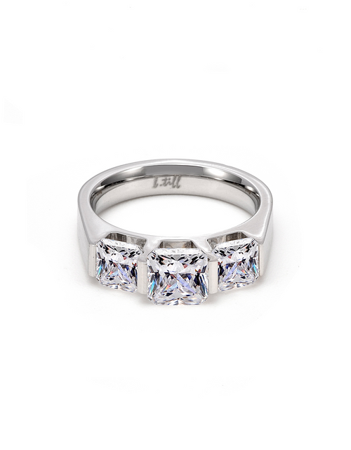 Load image into Gallery viewer, RG203W B.Tiff 3-Stone Cushion Cut Engagement Ring by B.Tiff New York
