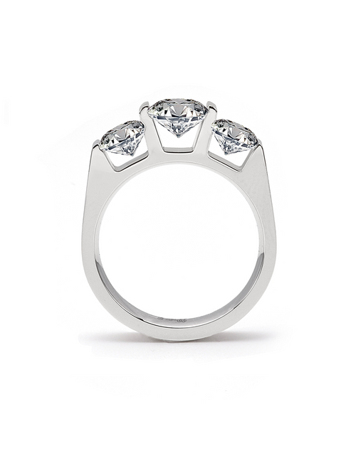 Load image into Gallery viewer, RG203W B.Tiff 3-Stone Cushion Cut Engagement Ring by B.Tiff New York

