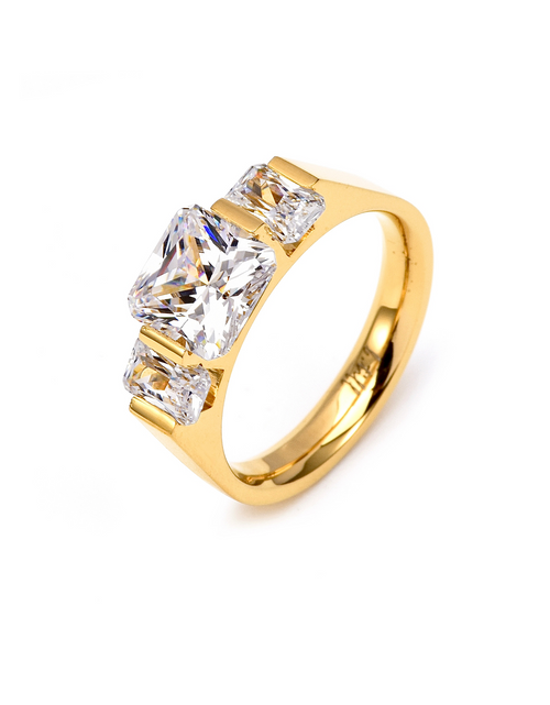 Load image into Gallery viewer, RG206G B.Tiff Tension Gold 2 ct Cushion Cut with Emeralds Engagement Ring by B.Tiff New York
