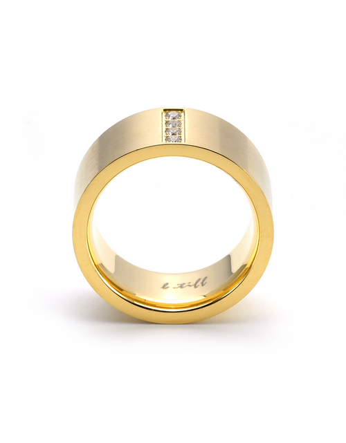 Load image into Gallery viewer, RG223G B.Tiff 4-Stone Gold Wide Ring [Wide Band] by B.Tiff New York
