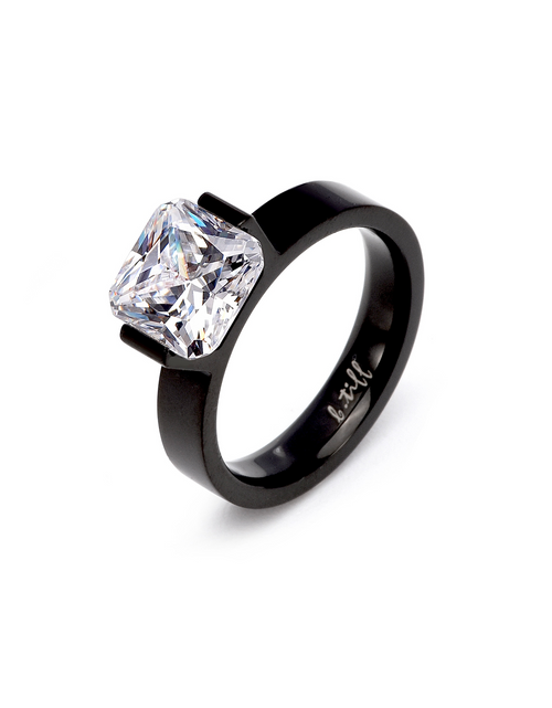 Load image into Gallery viewer, RG228B B.Tiff Black 2 ct Cushion Cut Engagement Ring by B.Tiff New York

