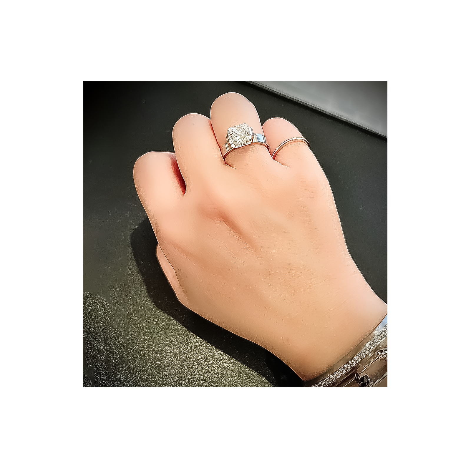 RG228W B.Tiff 2 ct Cushion Cut Engagement Ring by B.Tiff New York