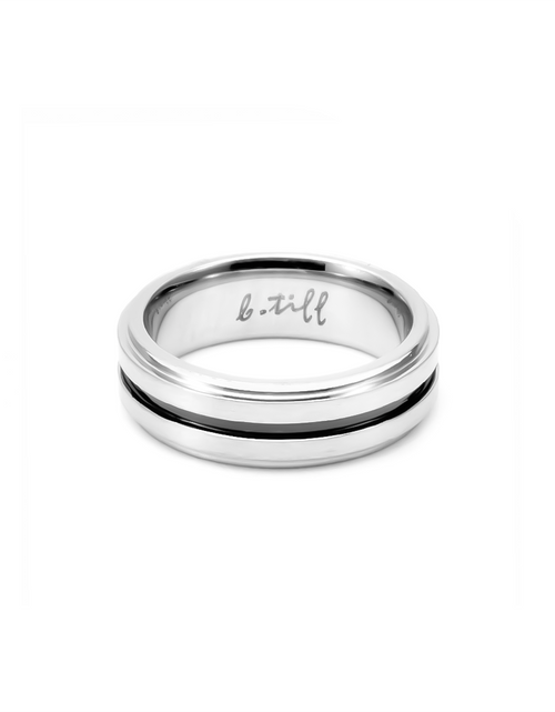 Load image into Gallery viewer, RG303B B.Tiff Black Enamel Bearing Ring by B.Tiff New York
