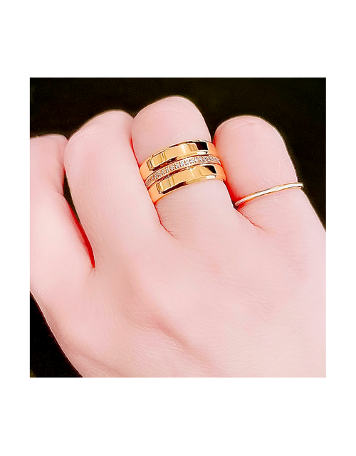 Load image into Gallery viewer, RG401G B.Tiff Gold Plated High Polish Beveled Edge Ring by B.Tiff New York
