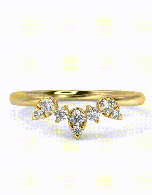 Load image into Gallery viewer, Supernova Band in Yellow Gold (0.15 Ct. Tw.) by Brilliant Carbon
