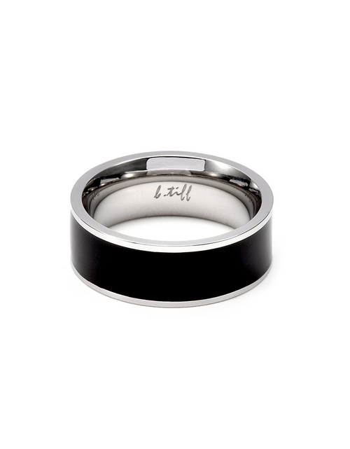 Load image into Gallery viewer, RG800WB B.Tiff Black Enamel Ring [Wide Band] by B.Tiff New York
