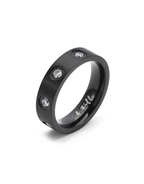 Load image into Gallery viewer, RG808B B.Tiff Matte Black 8-Stone Pave Ring by B.Tiff New York
