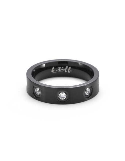 Load image into Gallery viewer, RG808B B.Tiff Matte Black 8-Stone Pave Ring by B.Tiff New York
