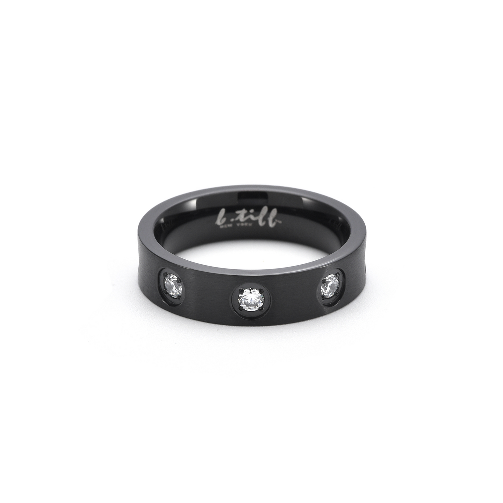RG808B B.Tiff Matte Black 8-Stone Pave Ring by B.Tiff New York