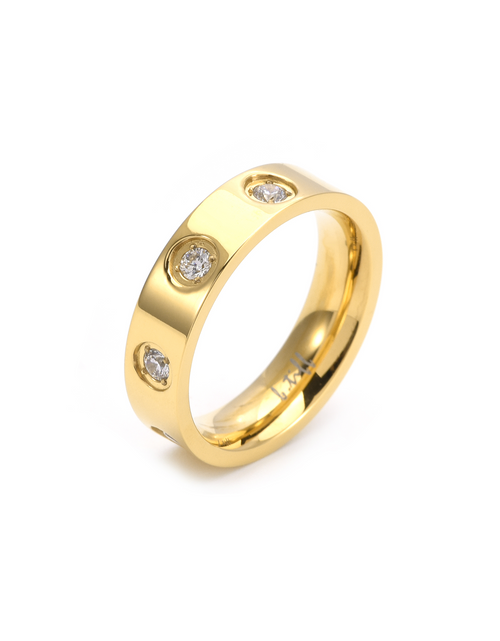 Load image into Gallery viewer, RG808G B.Tiff Gold 8-Stone Pave Ring by B.Tiff New York
