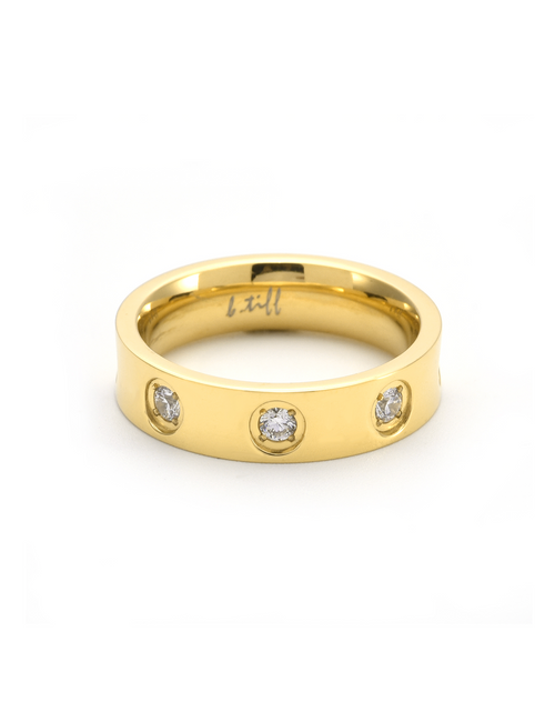 Load image into Gallery viewer, RG808G B.Tiff Gold 8-Stone Pave Ring by B.Tiff New York

