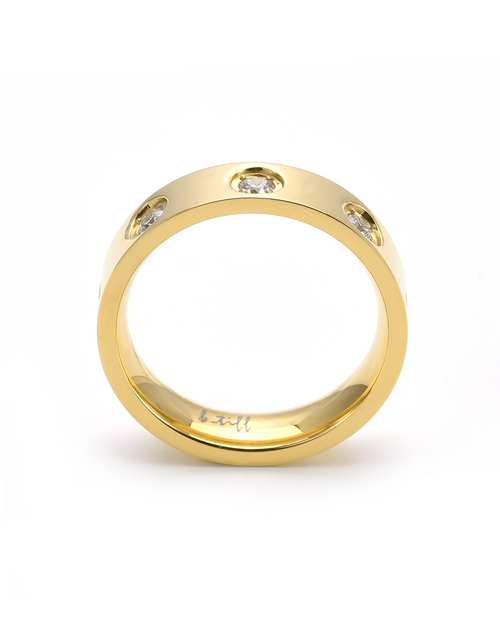 Load image into Gallery viewer, RG808G B.Tiff Gold 8-Stone Pave Ring by B.Tiff New York
