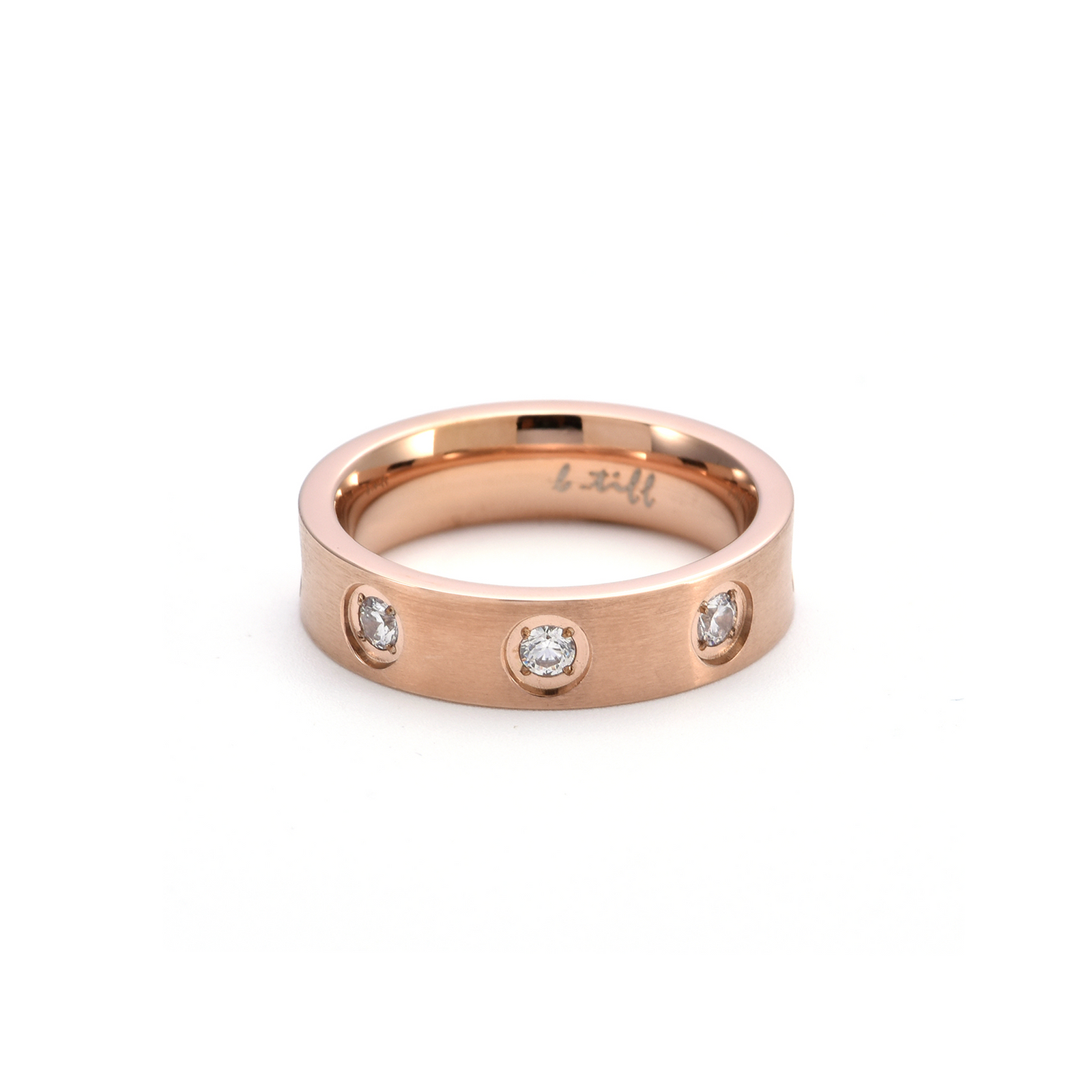 RG808RG B.Tiff Rose Gold 8-Stone Pave Ring by B.Tiff New York
