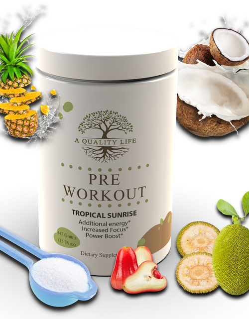 Load image into Gallery viewer, Pre Workout (Tropical Sunrise) by A Quality Life Nutrition
